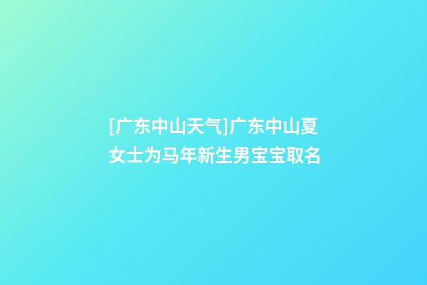 [广东中山天气]广东中山夏女士为马年新生男宝宝取名-第1张-公司起名-玄机派